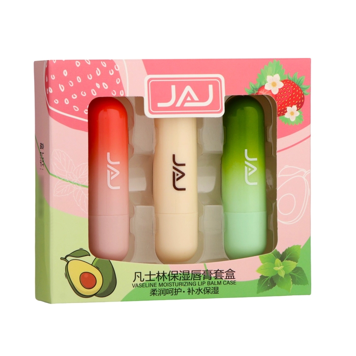 Набор бальзамов для губ: грейпфрут, вишня, мёд Набор бальзамов для губ: грейпфрут, вишня, мёд