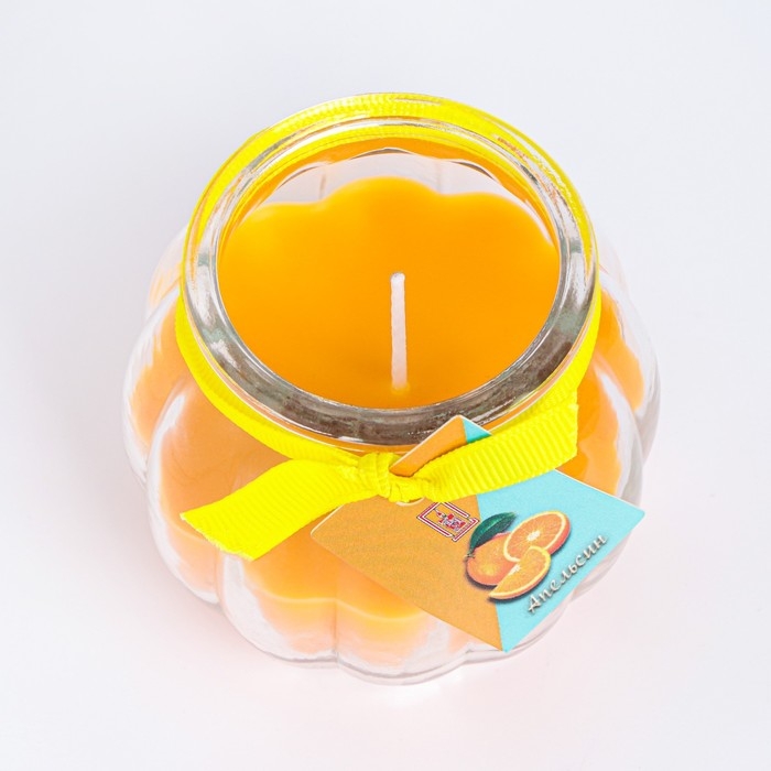 Свеча ароматическая в банке  Свеча ароматическая в банке "Горшочек", апельсин, 9х7,5см