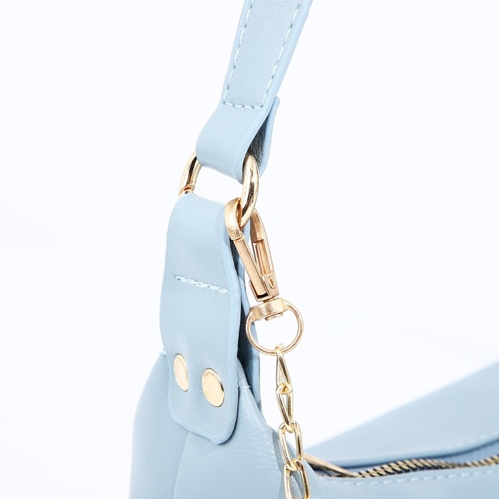 Сумка-багет на молнии, цвет голубой Сумка-багет на молнии, цвет голубой
