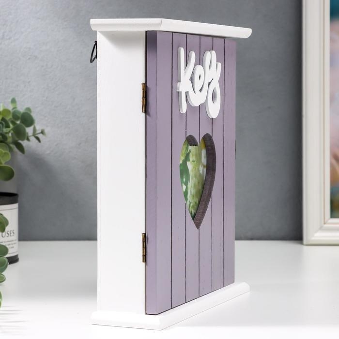 Ключница дерево 6 крючков Ключница дерево 6 крючков "Цветочное сердце" 26,3х21,8х8,3 см