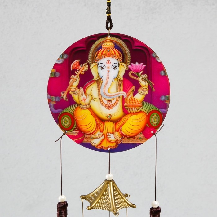 Музыка ветра металл Музыка ветра металл "Ганеша" 4 колокольчика 52х12,5х2,7 см