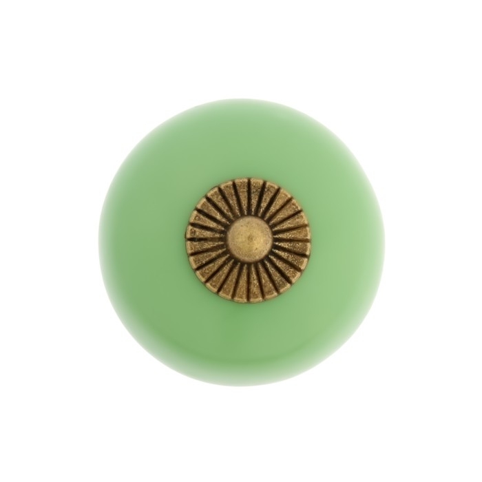 Ручка кнопка DOME Ceramics 003, керамическая, зеленая Ручка кнопка DOME Ceramics 003, керамическая, зеленая