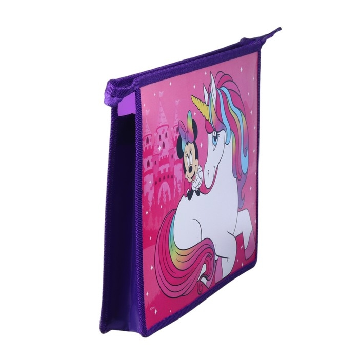 Папка для тетрадей А4, на молнии, пластик, Минни Маус и Единорог Папка для тетрадей А4, на молнии, пластик, Минни Маус и Единорог