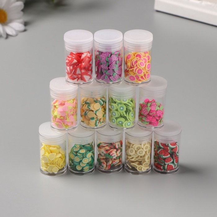 Декор для творчества в банке Декор для творчества в банке "Фруктики и камешки" набор 12 шт 13,4х8,8х3 см