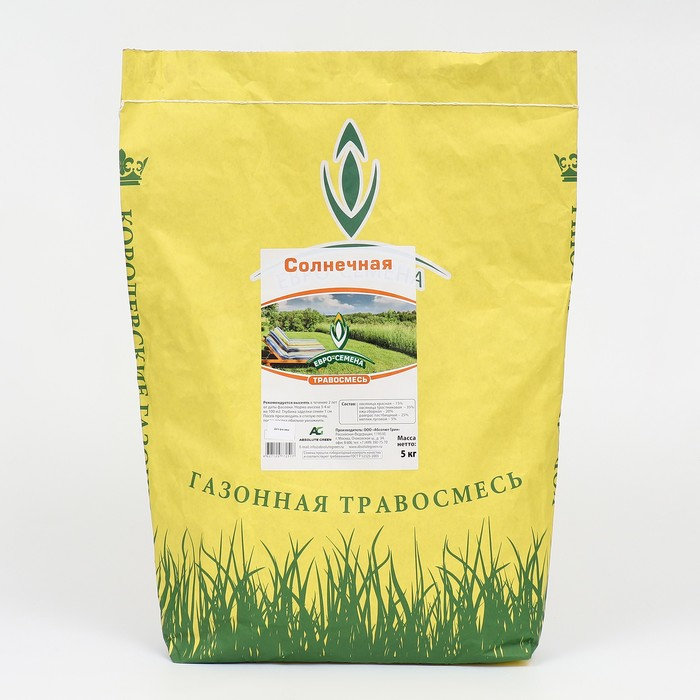 Семена Газонная травосмесь  Семена Газонная травосмесь "Солнечная" Эконом серия, 5 кг