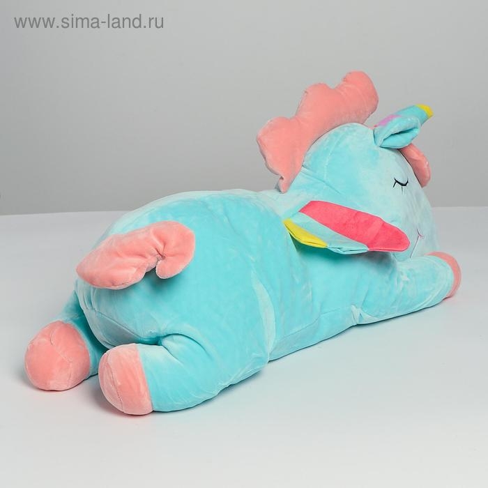 Мягкая игрушка «Единорог», с пледом, цвет голубой Мягкая игрушка «Единорог», с пледом, цвет голубой