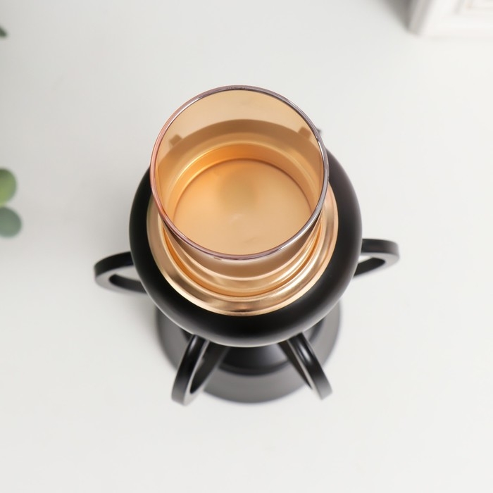 Подсвечник металл на 1 свечу "Физалис" чёрный 31х9х9 см