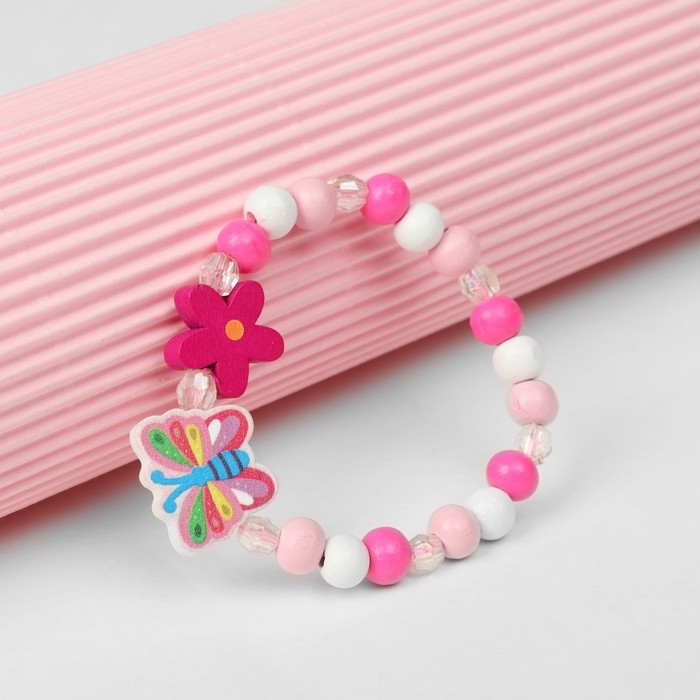 Браслет детский «Выбражулька» бабочка и цветок, цветной Браслет детский «Выбражулька» бабочка и цветок, цветной