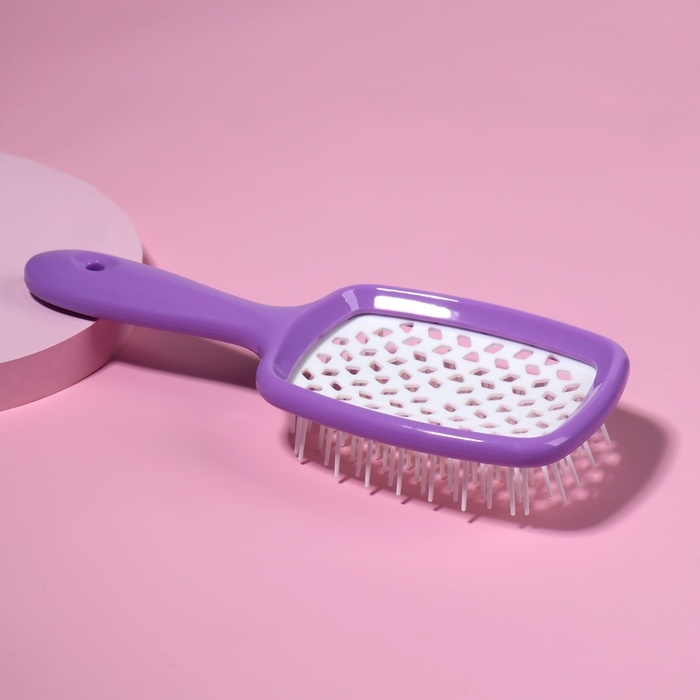 Расчёска массажная, широкая, вентилируемая, 8,3 &times; 20 см, цвет МИКС