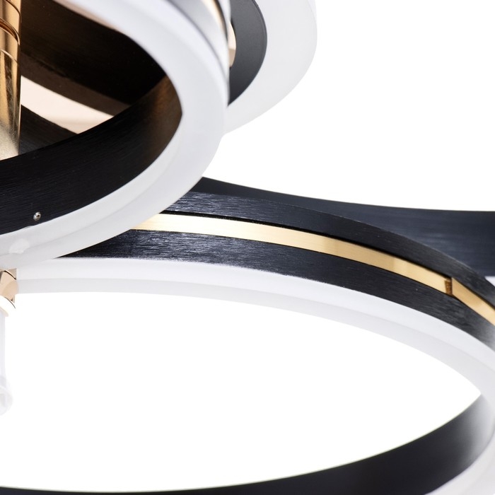 Люстра с ПДУ Люстра с ПДУ "Ментре" LED 142Вт черно-золотой 81х61х16 см BayerLux