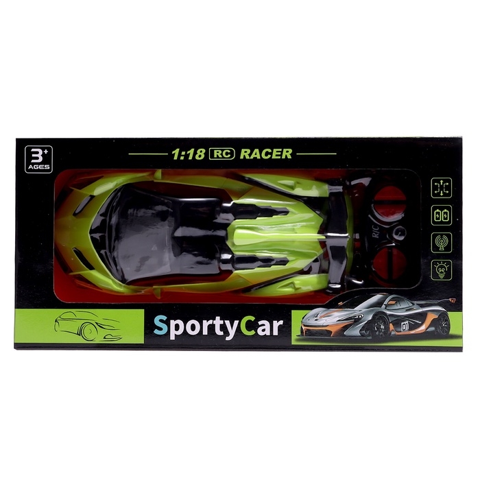 Машинка радиоуправляемая «СпортКар», аккумулятор, на пульте управления, световые эффекты, цвет зеленый, 1:18 Машинка радиоуправляемая «СпортКар», аккумулятор, на пульте управления, световые эффекты, цвет зеленый, 1:18