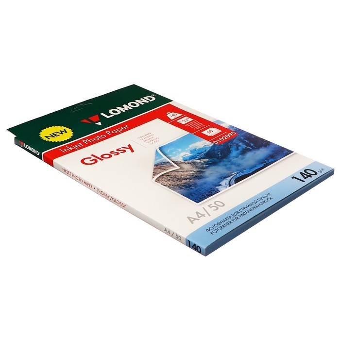 Фотобумага для струйной печати А4, 50 листов LOMOND, 140 г/м2, двусторонняя, глянцевая Фотобумага для струйной печати А4, 50 листов LOMOND, 140 г/м2, двусторонняя, глянцевая