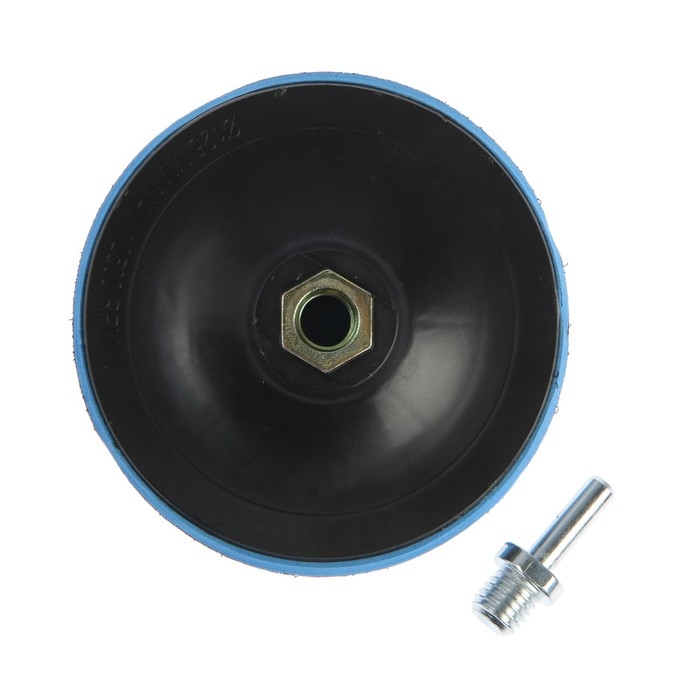 Насадка с липучкой для дрели и УШМ ТУНДРА, М14, с адаптером, твердая, 125 мм Насадка с липучкой для дрели и УШМ ТУНДРА, М14, с адаптером, твердая, 125 мм