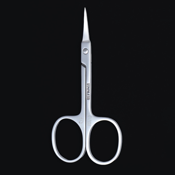 Ножницы маникюрные «Premium», для кутикулы, загнутые, узкие, 9 см, на блистере, цвет серебристый Ножницы маникюрные «Premium», для кутикулы, загнутые, узкие, 9 см, на блистере, цвет серебристый