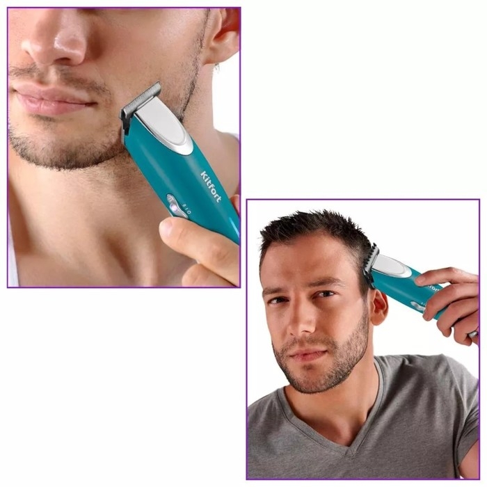 Триммер Kitfort КТ-3110, 4 насадки, АКБ, бирюзовый Триммер Kitfort КТ-3110, 4 насадки, АКБ, бирюзовый