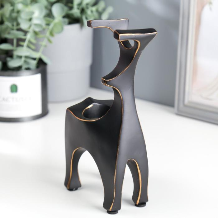 Подсвечник полистоун Подсвечник полистоун "Олешки" набор 2 шт 20х11х7, 26х12х8 см