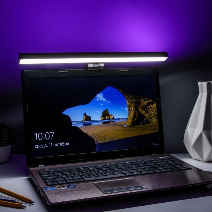 Светильник для экрана Светильник для экрана "Люмис" LED 5Вт 3000К-6000К RGB 201Лм Ra85 USB черный 10,4х6,5х40см