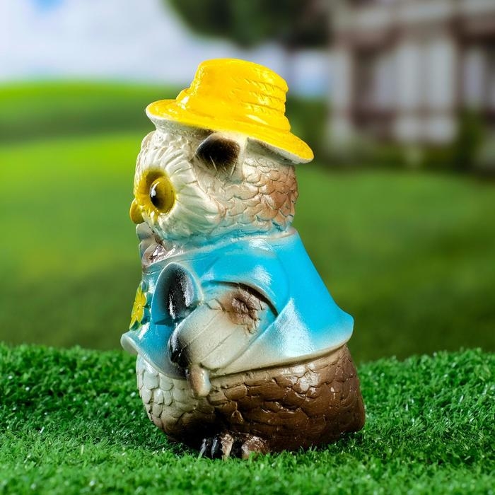 Садовая фигура  Садовая фигура "Филин в шляпке" 9х9х15см