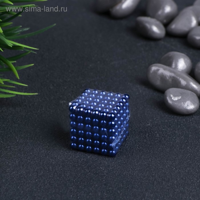 Антистресс магнит Антистресс магнит "Неокуб" 216 шариков d=0,3 см (синий)