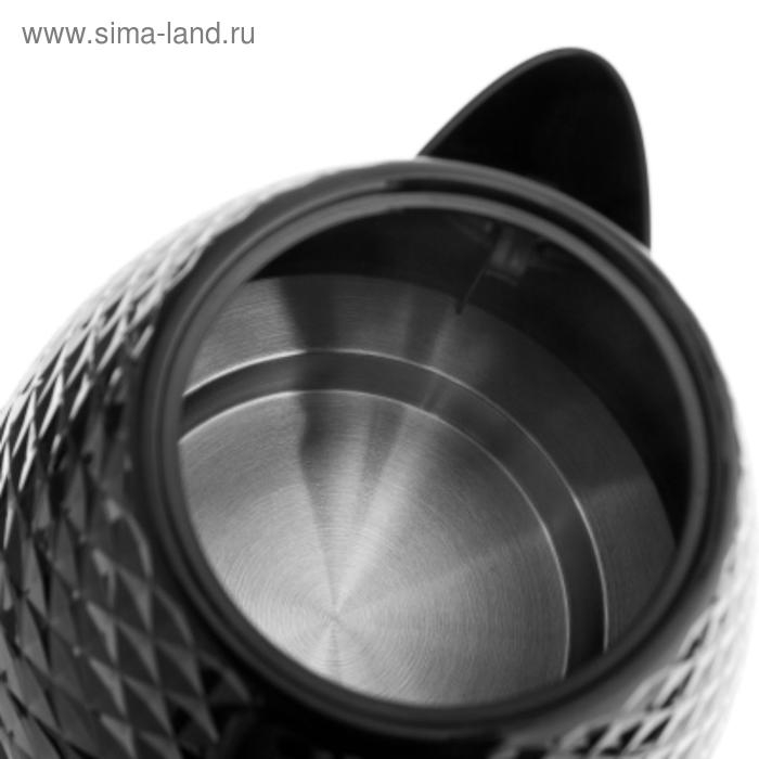 Чайник электрический BRAYER BR1008BK, пластик, 1.7 л, 2200 Вт, автоотключение, чёрный