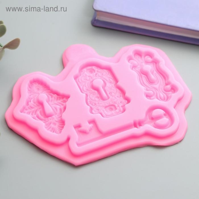 Молд силикон "Ключ и замочные скважины" 4 предмета 0,7х10х12,5 см