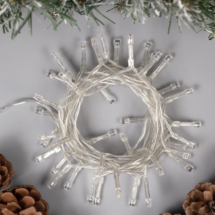 Гирлянда «Нить» 2 м, IP20, прозрачная нить, 20 LED, свечение тёплое белое, 2 режима, AAх3 Гирлянда «Нить» 2 м, IP20, прозрачная нить, 20 LED, свечение тёплое белое, 2 режима, AAх3