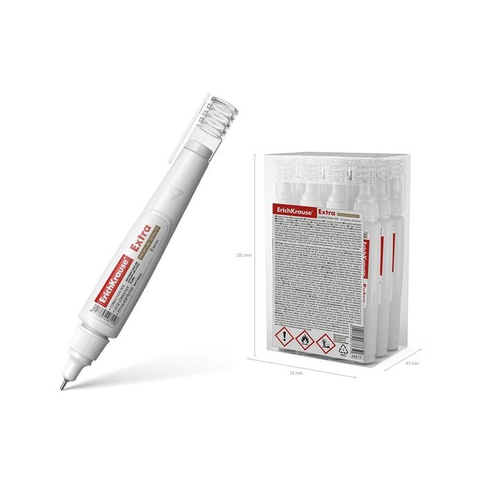 Ручка-корректор ErichKrause, 8 мл, с металлическим наконечником Ручка-корректор ErichKrause, 8 мл, с металлическим наконечником