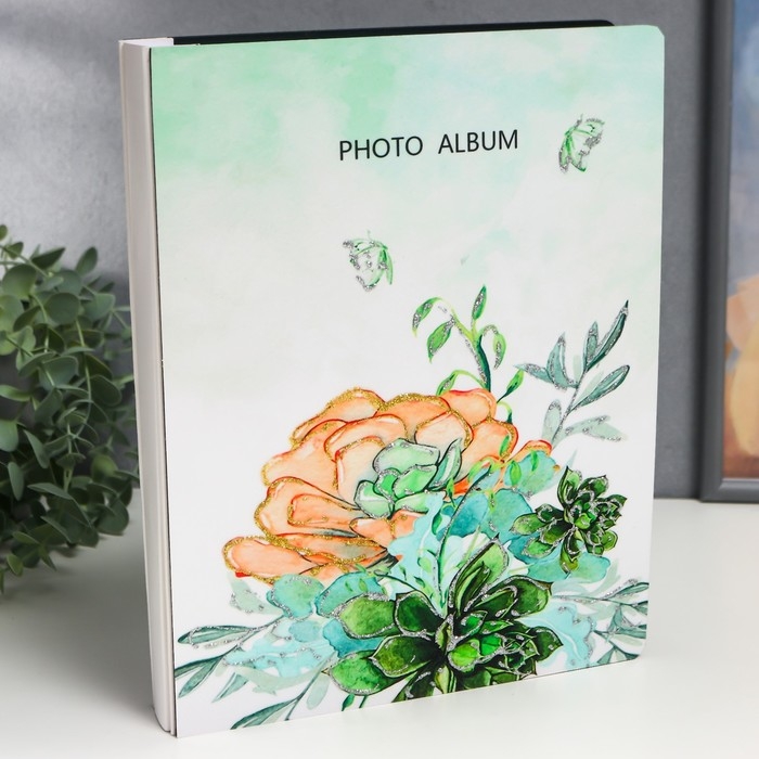 Фотоальбом на 100 фото 13х18 см Фотоальбом на 100 фото 13х18 см "Весенний букет" в коробке, дерево 29,5х4х23 см