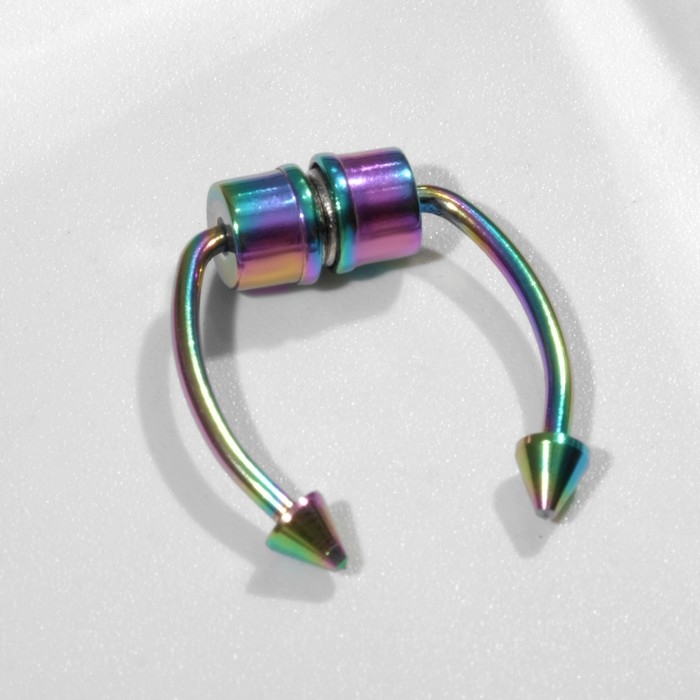 Пирсинг в нос (фейк для септума) со сменными насадками, на магните, цвет МИКС