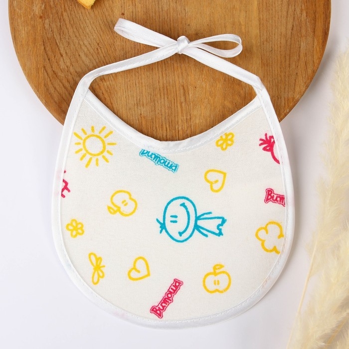 Нагрудник детский 18х18 см., микрофибра с ПВХ  покрытием «Витоша», белый Нагрудник детский 18х18 см., микрофибра с ПВХ  покрытием «Витоша», белый