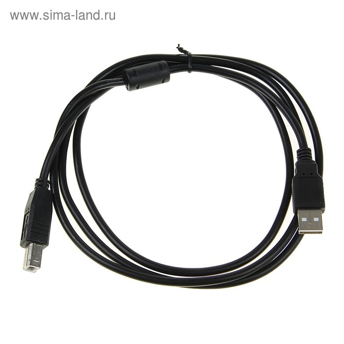 Кабель Luazon, USB A - USB B, для подключения принтера, 1.5 м, черный Кабель Luazon, USB A - USB B, для подключения принтера, 1.5 м, черный