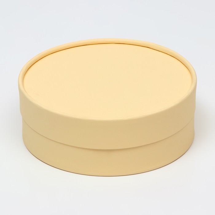 Коробка - тубус 2 в 1, низкие с глухой крышкой "Бежевый", 21 х 7 - 18 х 6 см