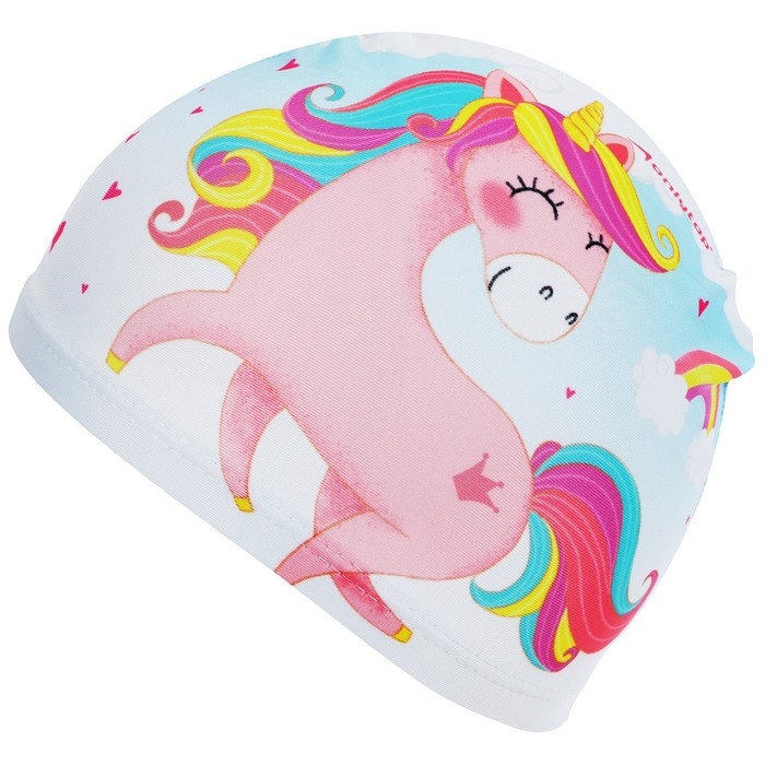 Шапочка для плавания детская ONLYTOP Kids «Единорог», тканевая, обхват 46-52 см Шапочка для плавания детская ONLYTOP Kids «Единорог», тканевая, обхват 46-52 см
