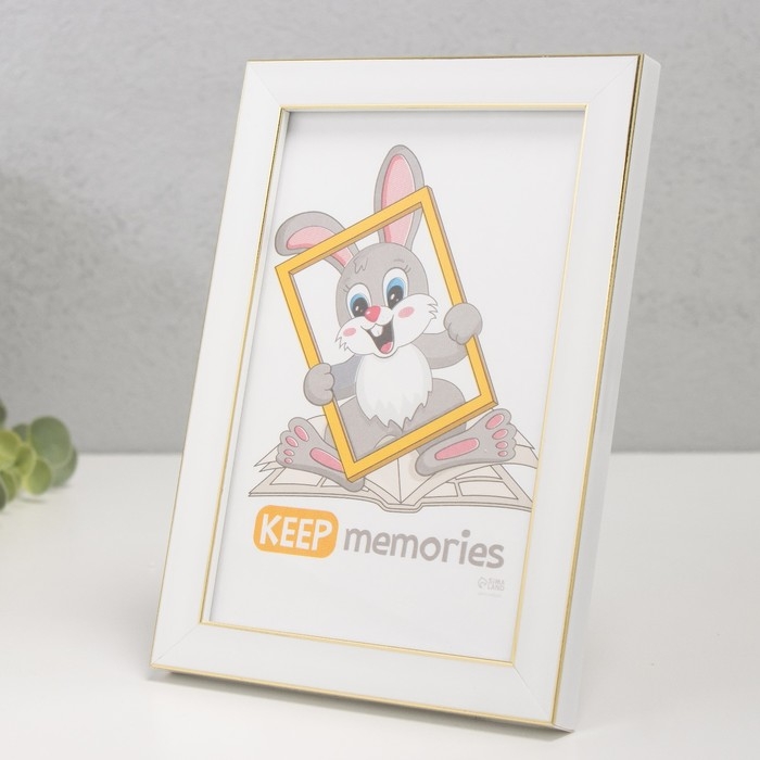 Фоторамка пластик Фоторамка пластик "Акварель" 10х15 см, белый