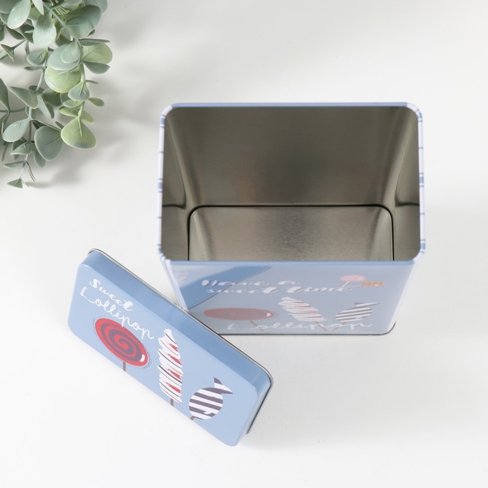 Шкатулка металл прямоугольная Шкатулка металл прямоугольная "Леденцы" 7,8х12,2х18,6 см