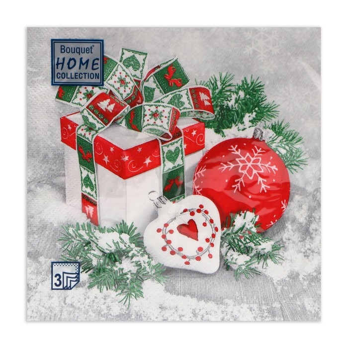Новогодние салфетки бумажные Home Collection Сlassic «Новогодний натюрморт», 3 слоя, 33х33 см, 20 шт Новогодние салфетки бумажные Home Collection Сlassic «Новогодний натюрморт», 3 слоя, 33х33 см, 20 шт