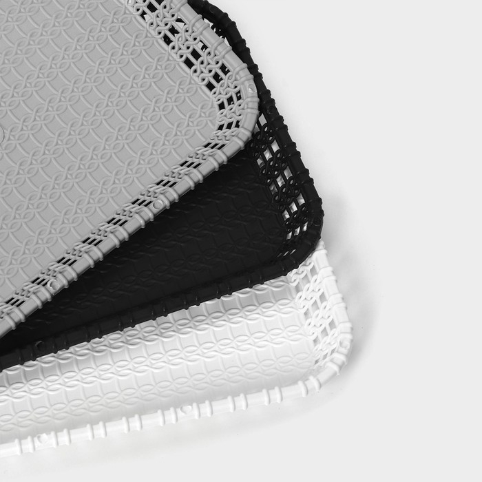 Поднос прямоугольный Доляна «Плетение», 20,5×15×2 см, цвет МИКС Поднос прямоугольный Доляна «Плетение», 20,5×15×2 см, цвет МИКС