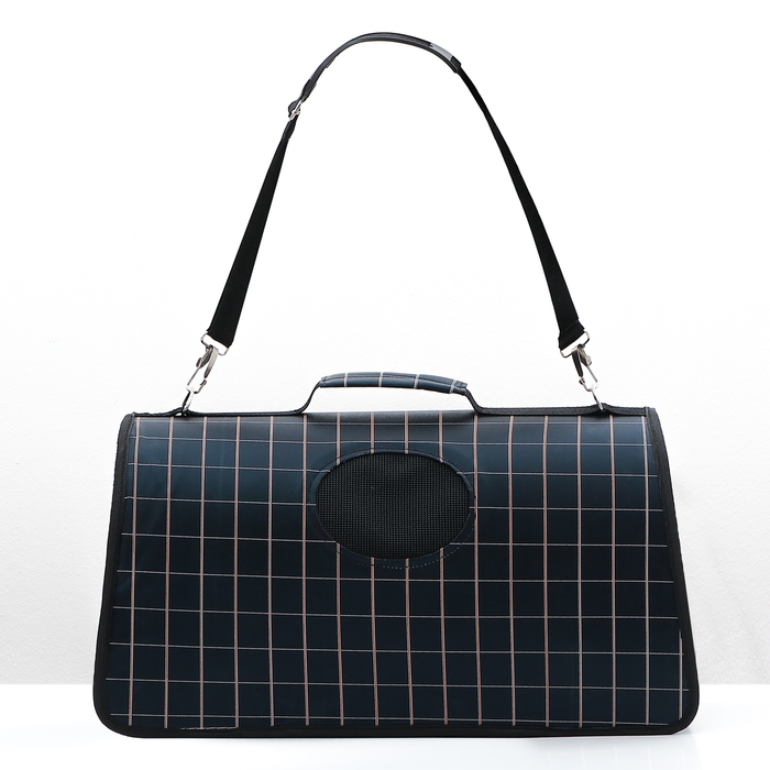Сумка-переноска каркасная  Сумка-переноска каркасная "Клетка", размер L, 53 х 22 х 29 см, чёрная