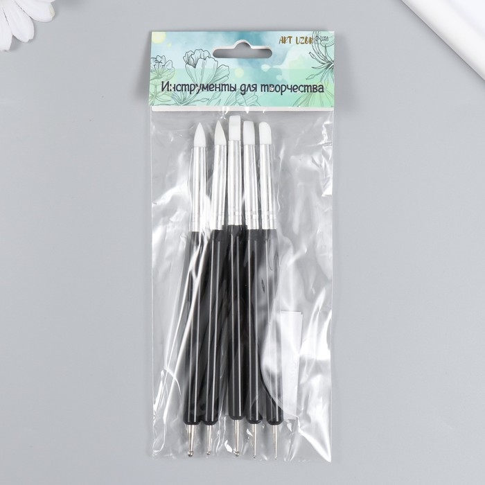 Набор инструментов для придания формы Набор инструментов для придания формы "Матовый чёрный" 5 шт 14,6 см дерево, металл, резина