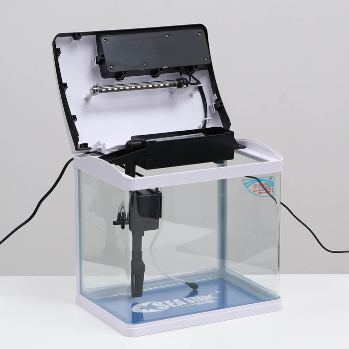 Аквариум SeaStar HX-319F в комплекте: LED-лампа, фильтр, 18 л, белый Аквариум SeaStar HX-319F в комплекте: LED-лампа, фильтр, 18 л, белый