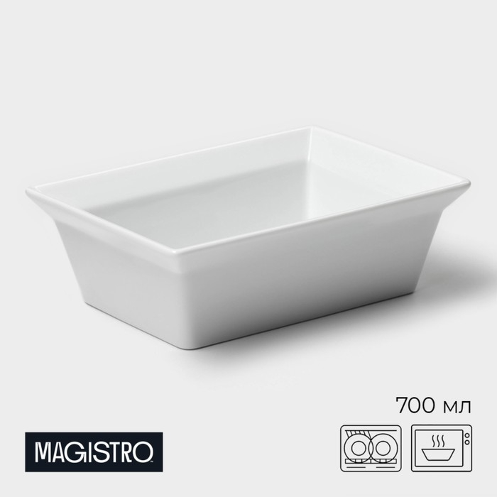 Форма для выпечки из жаропрочной керамики Magistro White gloss, 700 мл, 17,5×13,5×5,5 см Форма для выпечки из жаропрочной керамики Magistro White gloss, 700 мл, 17,5×13,5×5,5 см