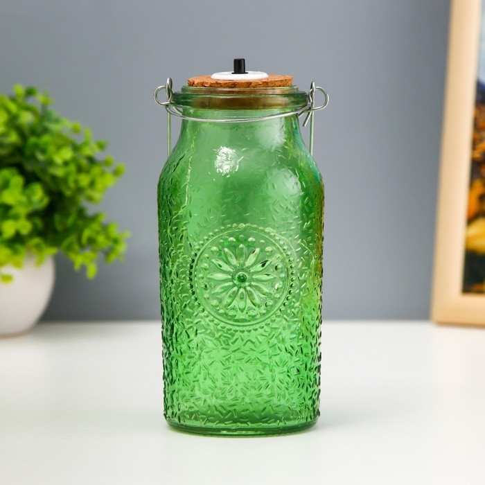 Ночник Ночник "Деллос" LED от батареек зеленый 7х7х17,5 см RISALUX