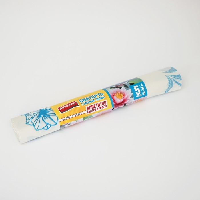 Скатерть без основы одноразовая двухсторонняя «Лилии», 110×180 см, рулон 5 шт, белая Скатерть без основы одноразовая двухсторонняя «Лилии», 110×180 см, рулон 5 шт, белая