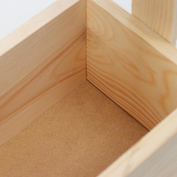 Кашпо деревянное, 15×12×8(25) см  Кашпо деревянное, 15×12×8(25) см "С Любовью", ручка верёвка, гравировка