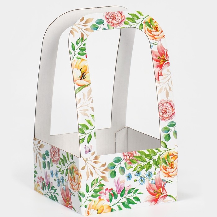 Коробка-переноска для цветов «Самой прекрасной», 12 × 12 × 22 см Коробка-переноска для цветов «Самой прекрасной», 12 × 12 × 22 см