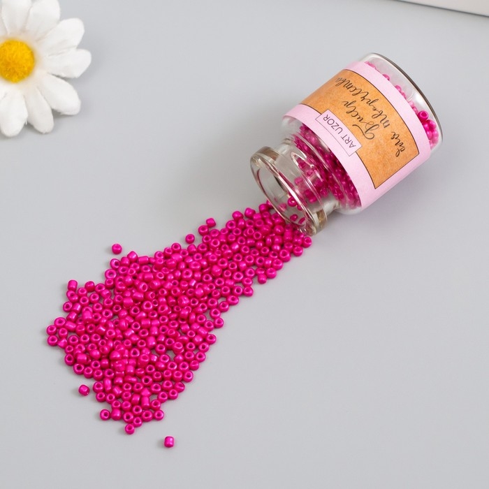 Бисер круглый 12/0 в бутылочке  Бисер круглый 12/0 в бутылочке "Розовая фуксия" 2х20 гр набор 2 шт