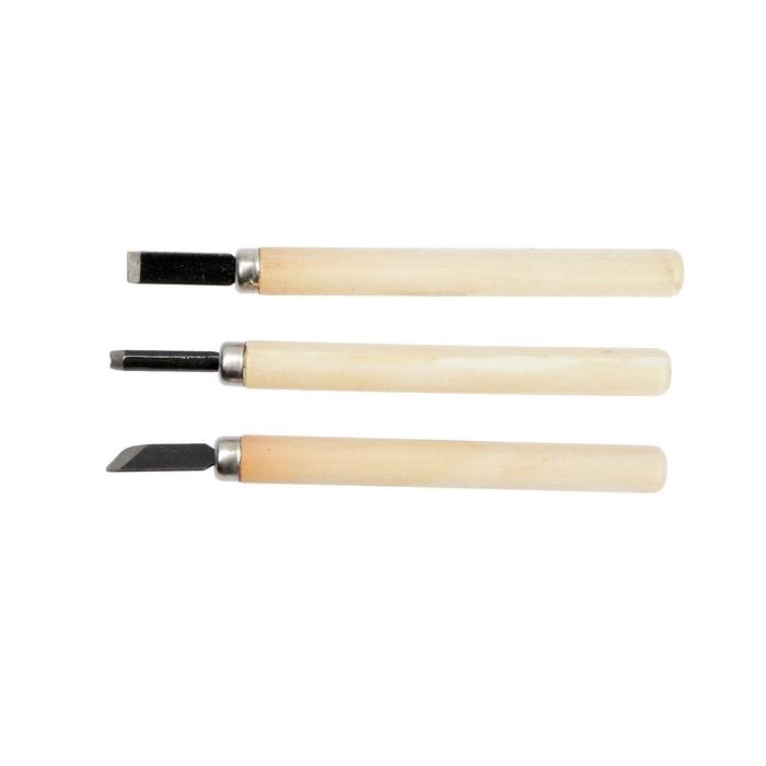 Набор резцов по дереву ТУНДРА, деревянная рукоятка, 3 шт. Набор резцов по дереву ТУНДРА, деревянная рукоятка, 3 шт.