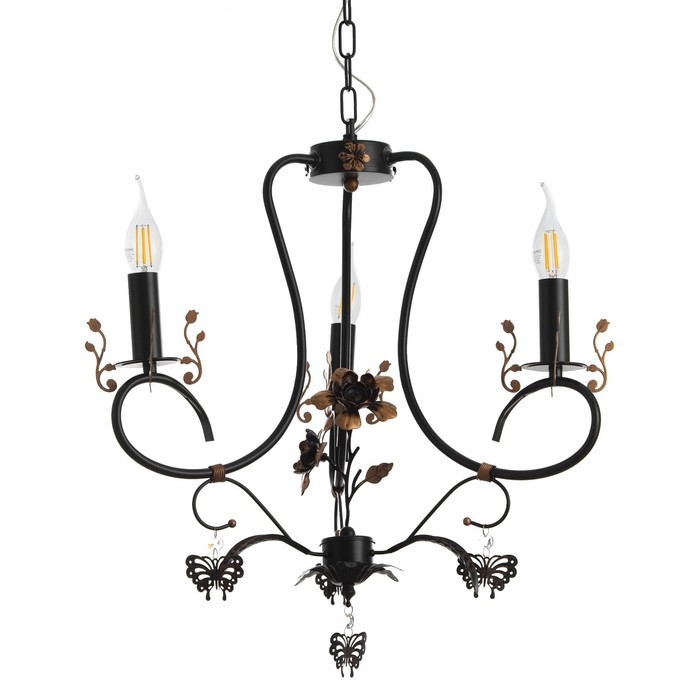 Люстра Люстра "Сандра" 3xE14 40Вт черно-золотой 51х51х52-110 см BayerLux