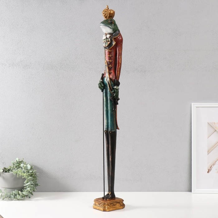 Сувенир полистоун Сувенир полистоун "Лягуха в короне с тростью" 12,5х10х85,5 см