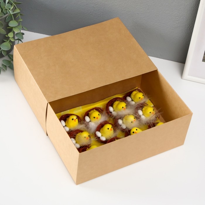 Сувенир пасхальный Сувенир пасхальный "Цыплёнок в гнёздышке с яичками" набор 12 шт 4х5х5 см